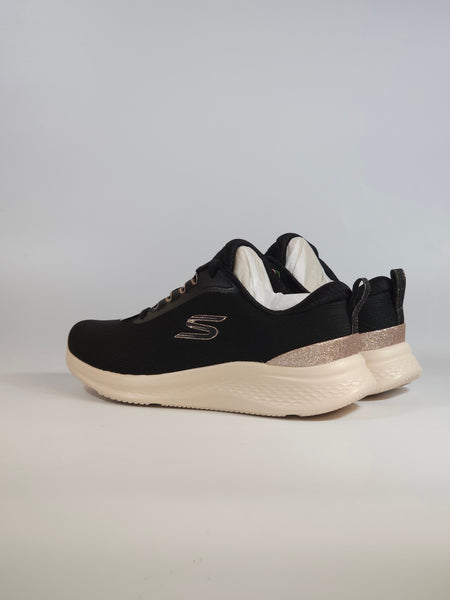 SKECHERS - SCARPA DA GINNASTICA NERA E GLITTER  ORO ROSA PER DONNA CON MEMORY FOAM 150629