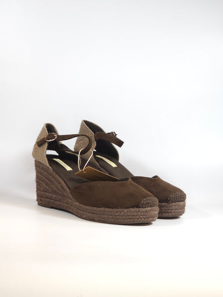 dalzoppo.it - SANDALO ESPADRILLAS MARRONE CAFF CON ZEPPA IN CORDA PER DONNA M6345