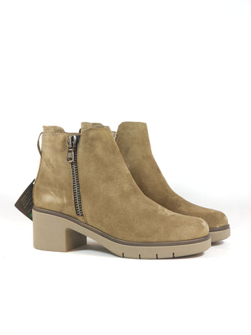 GRUNLAND - STIVALETTO IN PELLE SCAMOSCIATA TAUPE CON TACCO E ZIP INTERNA PER DONNA PO1859