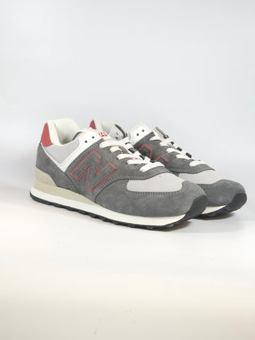 NEW BALANCE - SCARPA DA GINNASTICA 574 UOMO GRIGIA E BORDEAUX QGY