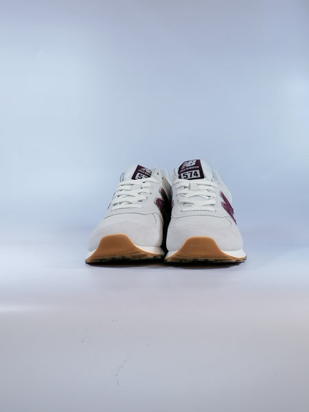 NEW BALANCE - SCARPA DA GINNASTICA 574 UOMO BIANCA GHIACCIO E BORDEAUX NOW