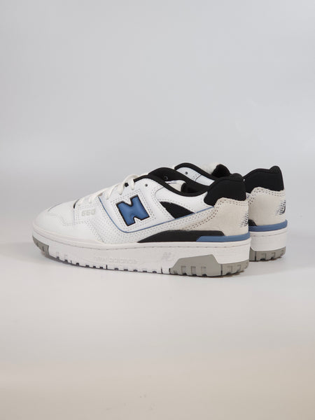 NEW BALANCE - SCARPA DA GINNASTICA 550 BIANCA E BLU IN PELLE UNISEX EF