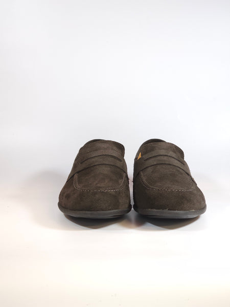 KAMMI - MOCASSINO COLLEGE UOMO IN PELLE SCAMOSCIATA MARRONE TESTA DI MORO 200 MADE IN ITALY