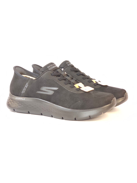 SKECHERS - SCARPA DA GINNASTICA NERA SCAMOSCIATA SLIP INS SENZA UTILIZZARE LE MANI PER UOMO 216326