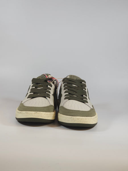 VICTORIA - SCARPA SNEAKERS IN PELLE GRIGIA E VERDE PER UOMO 806112