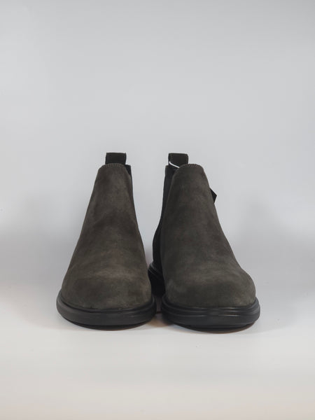 GEOX - STIVALETTO IN PELLE MORBIDA SCAMOSCIATA GRIGIA CON ELASTICI LATERALI PER UOMO U16DCC
