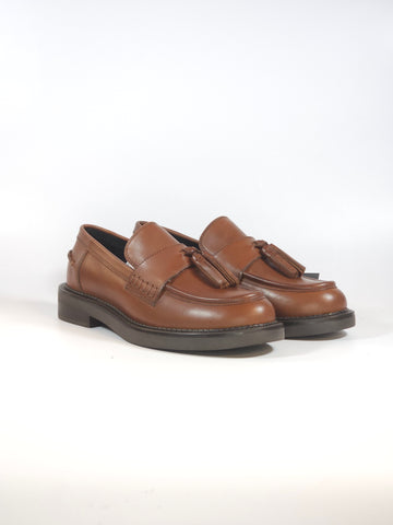 GEOX - MOCASSINO CUOIO MARRONE CON NAPPINE PER DONNA D46WTH
