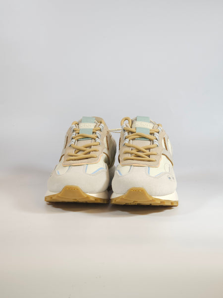 VICTORIA - SCARPA SNEAKERS IN PELLE BEIGE E PASTELLO PER DONNA 156116