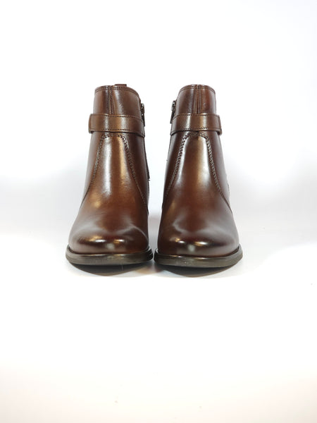 KAMMI - STIVALETTO IN PELLE MARRONE CON DETTAGLIO LATERALE ANTRACITE CON TACCO 5 CM 5151