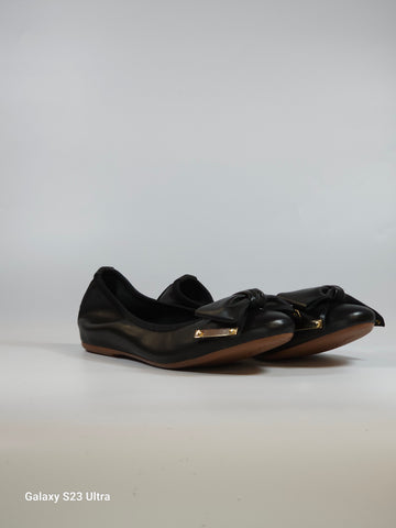 KAMMI - BALLERINA CON FIOCCO IN PELLE NERA PER DONNA CLOE