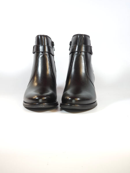 KAMMI - STIVALETTO IN PELLE NERA CON DETTAGLIO LATERALE ANTRACITE CON TACCO 5 CM 5151