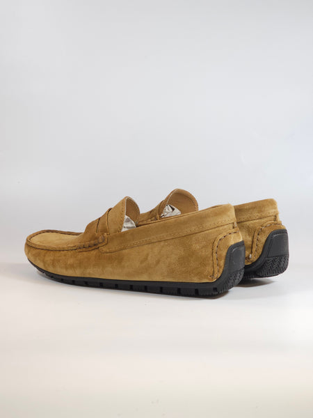 dalzoppo.it - MOCASSINO CAR SHOES UOMO IN PELLE SCAMOSCIATA CUOIO ART. 2 MADE IN ITALY