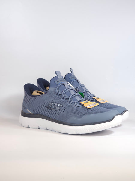 SKECHERS - SCARPA DA GINNASTICA AZZURRO CERULEO SLIP INS SENZA UTILIZZARE LE MANI PER UOMO 233047