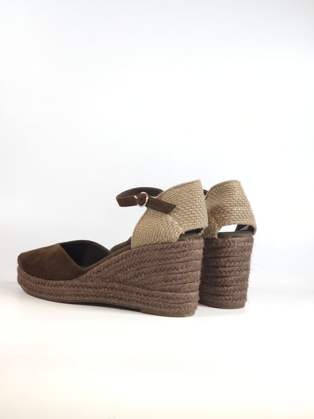 dalzoppo.it - SANDALO ESPADRILLAS MARRONE CAFF CON ZEPPA IN CORDA PER DONNA M6345