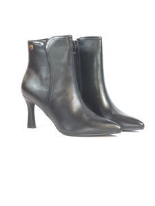 dalzoppo.it - TRONCHETTO IN SIMILPELLE NERO CON TACCO 8 CM E CERNIERA INTERNA PER DONNA S-1212
