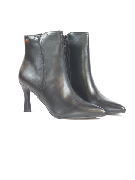 dalzoppo.it - TRONCHETTO IN SIMILPELLE NERO CON TACCO 8 CM E CERNIERA INTERNA PER DONNA S-1212