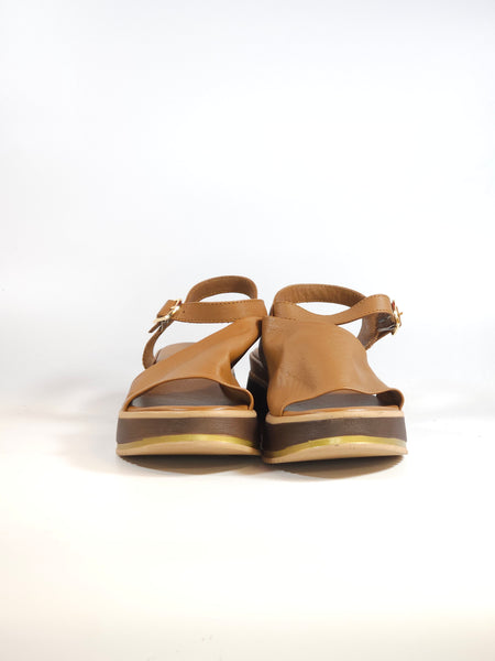 KAMMI - SANDALO PER DONNA IN PELLE CUOIO CON ZEPPA 5 CM 126230935