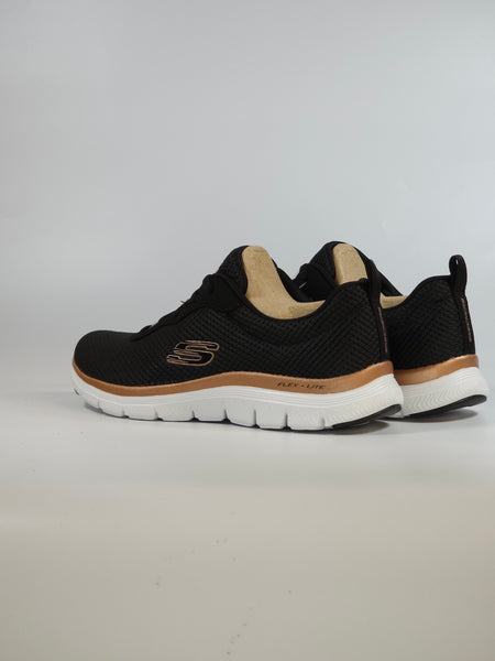 SKECHERS - SCARPA DA GINNASTICA PER DONNA NERA CON DETTAGLI BRONZO 149303