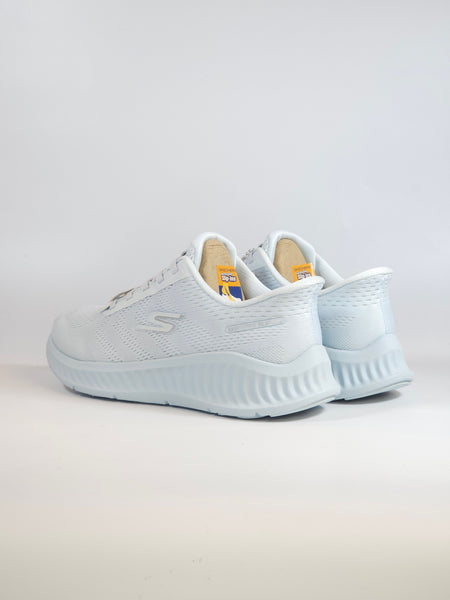 SKECHERS - SCARPA DA GINNASTICA TUTTA AZZURRA SLIP INS SENZA USARE LE MANI CON MEMORY FOAM 125643