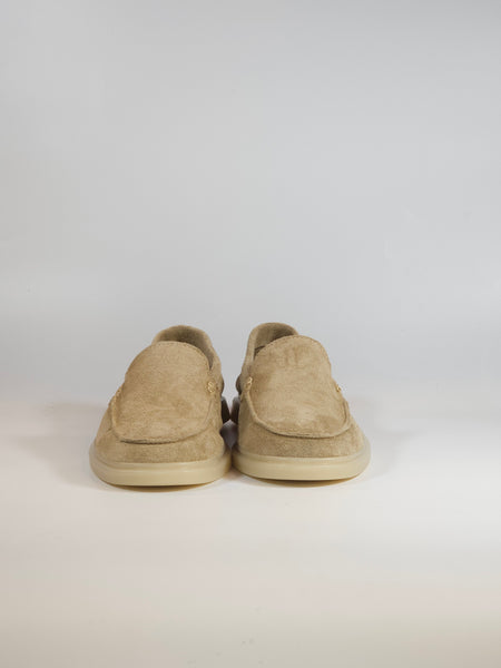 KAMMI - MOCASSINO LISCIO IN PELLE SCAMOSCIATA TAUPE GREIGE CON FONDO GHIACCIO PER DONNA ART. 18
