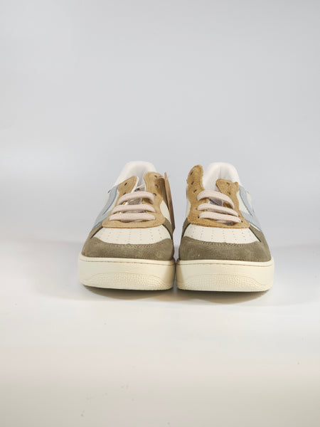 VICTORIA - SCARPA SNEAKERS IN PELLE BIANCA, VERDE KAKI, AZZURRA, BEIGE E BORDEAUX PER DONNA 258240