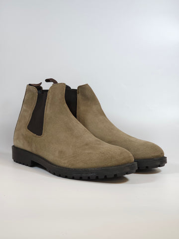 KAMMI - STIVALETTO CON ELASTICI IN PELLE SCAMOSCIATA TAUPE PER UOMO O9