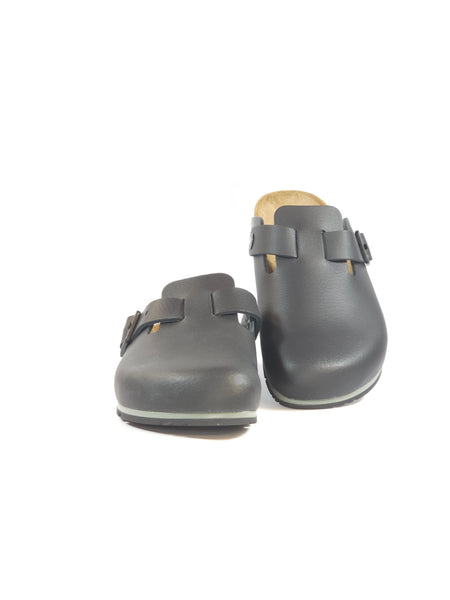 BIRKENSTOCK - CIABATTA CHIUSA BOSTON PRO CON PLANTARE IN PELLE NERO BLACK