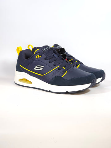 SKECHERS - SCARPA DA GINNASTICA BLU CON DETTAGLI GIALLI IN SIMILPELLE CON AIR PER UOMO 183020