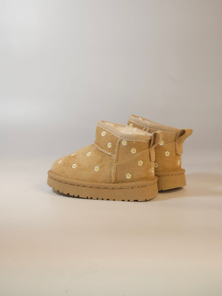 dalzoppo.it - STIVALETTO BEIGE CON FIORELLINI CON PELO INTERNO PER BAMBINI 20406