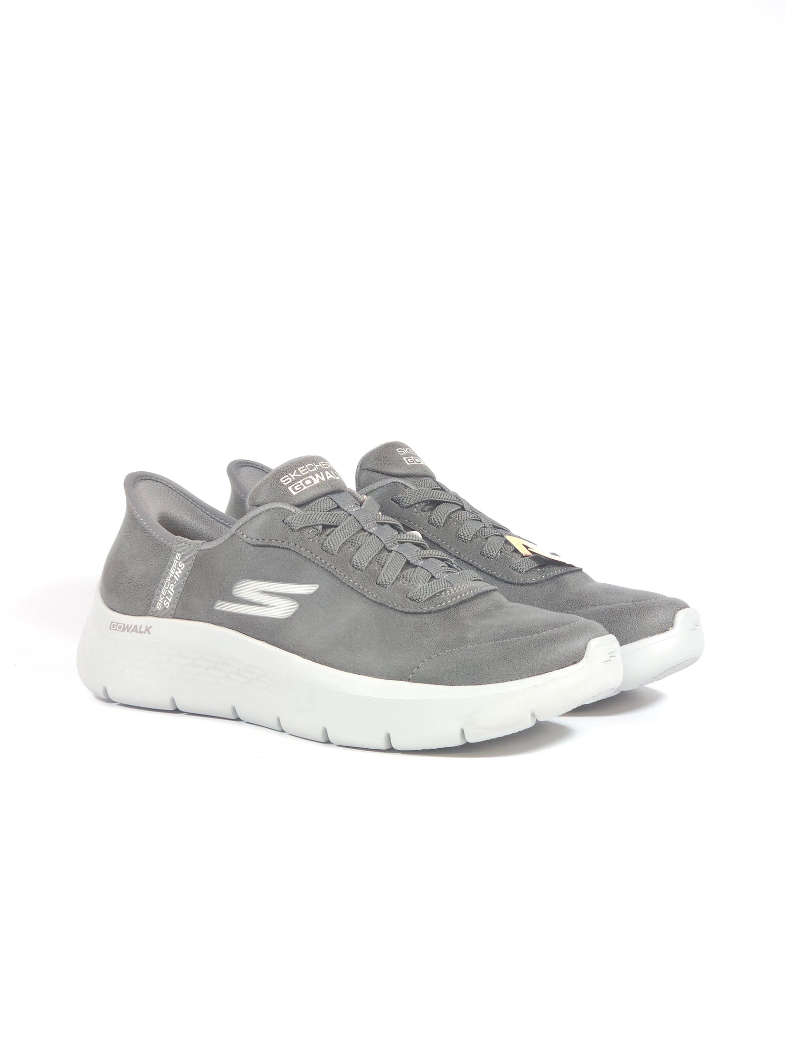 SKECHERS - SCARPA DA GINNASTICA CHARCOAL GRIGIO SCURO IN TESSUTO INVERNALE SLIP INS SENZA USARE LE MANI CON MEMORY FOAM PER DONNA 124837