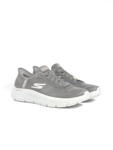 SKECHERS - SCARPA DA GINNASTICA CHARCOAL GRIGIO SCURO IN TESSUTO INVERNALE SLIP INS SENZA USARE LE MANI CON MEMORY FOAM PER DONNA 124837