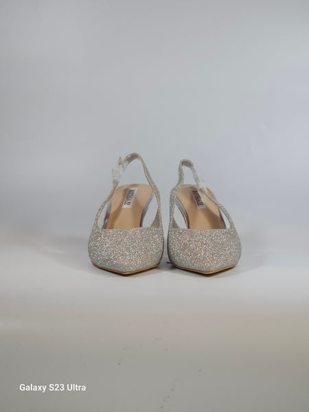 dalzoppo.it - SCARPA SLINGBACK IN GLITTER ARGENTO CON TACCO DI 7 CM 95-210