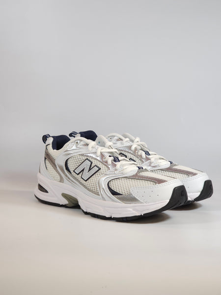 NEW BALANCE - SCARPA DA GINNASTICA 530 UNISEX MODA BIANCA ARGENTO E BLU SG