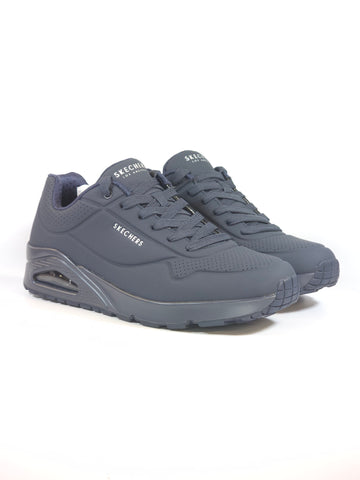 SKECHERS - SCARPA DA GINNASTICA BLU SCURO IN SIMILPELLE CON AIR PER UOMO 52458