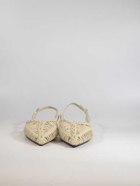 dalzoppo.it - SLINGBACK PER DONNA BEIGE INTRECCIATA IN SIMILPELLE M6200