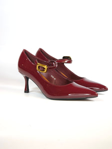 dalzoppo.it - SCARPA IN VERNICE BORDEAUX CON CINTURINO E TACCO 7 CM PER DONNA 85QG