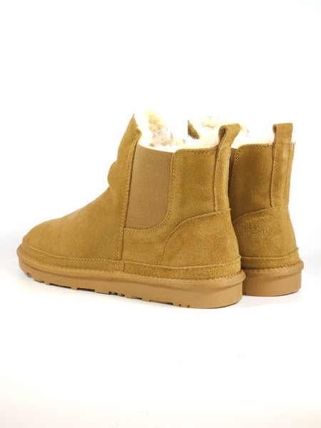 dalzoppo.it - STIVALETTO IN PELLE SCAMOSCIATA MARRONE CARAMELLO INVERNALE CON PELO INTERNO ED ELASTICI LATERALI PER UOMO B201MAN