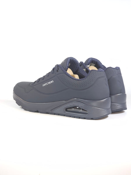 SKECHERS - SCARPA DA GINNASTICA BLU SCURO IN SIMILPELLE CON AIR PER UOMO 52458