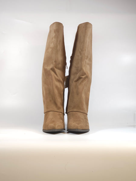dalzoppo.it - STIVALE TEXANO ALTO DI GAMBALE TAUPE CAMEL TACCO 6 CM CON RISVOLTO E CERNIERA INTERNA 181-193