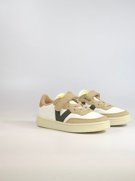 VICTORIA - SCARPA SPORTIVA SNEAKERS BIANCA, VERDE E BEIGE CON STRAPPO PER BAMBINO 256108