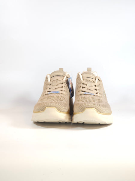 SKECHERS - SCARPA DA GINNASTICA TAUPE BEIGE E DORATA PER DONNA CON MEMORY FOAM 150384