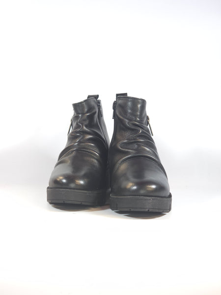 KAMMI - STIVALETTO IN PELLE NERA MORBIDA CON ZIP INTERNA PER DONNA FLEX03K