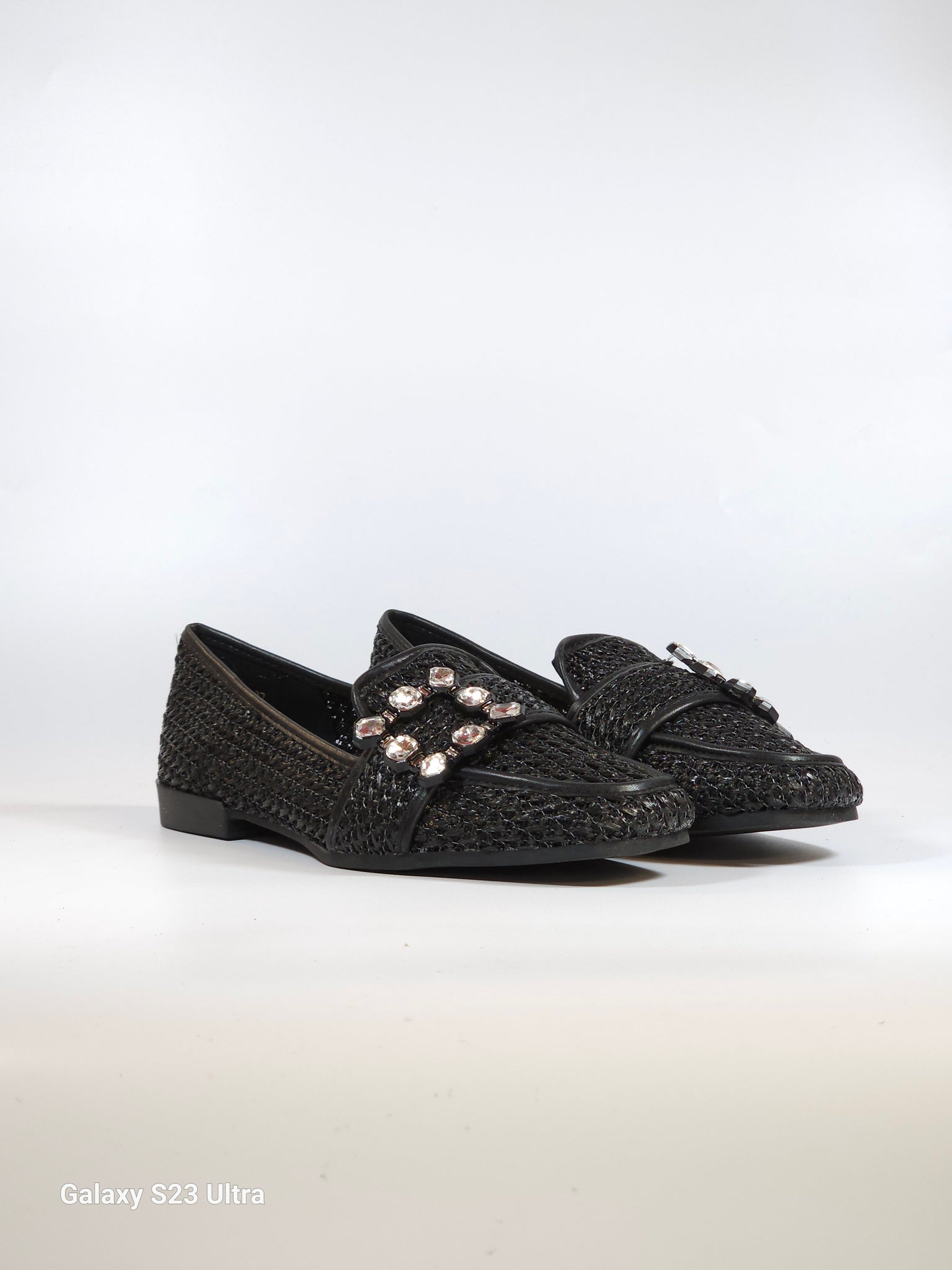 dalzoppo.it - MOCASSINO CON PUNTA QUADRATA NERO CON STRASS PER DONNA H66