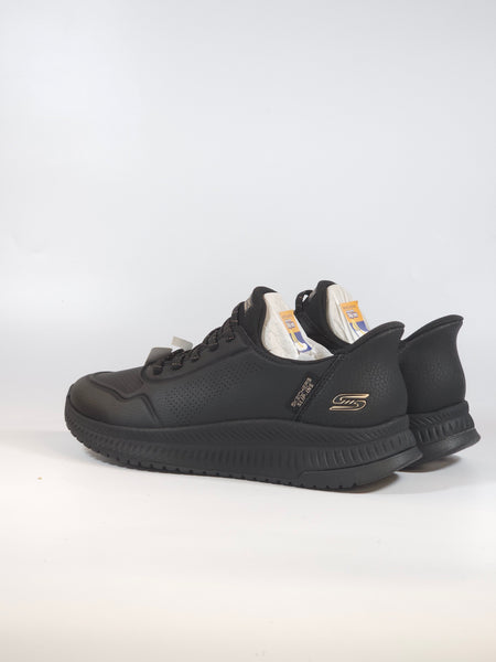 SKECHERS - SCARPA DA GINNASTICA TUTTA NERA SLIP INS SENZA USARE LE MANI CON MEMORY FOAM 117740