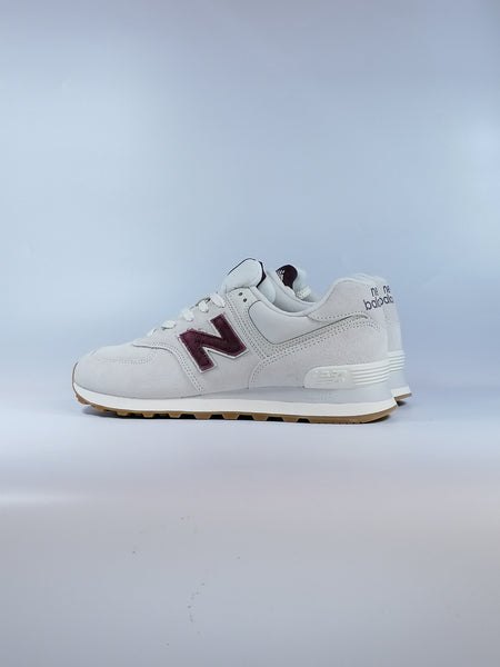 NEW BALANCE - SCARPA DA GINNASTICA 574 UOMO BIANCA GHIACCIO E BORDEAUX NOW