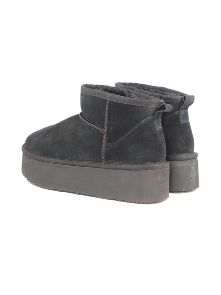 dalzoppo.it - STIVALETTO NERO IN PELLE SCAMOSCIATA CON PELO INTERNO E PLATFORM DI 4 CM PER DONNA 352