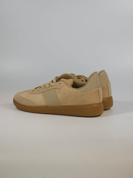 dalzoppo.it - SCARPA SNEAKERS SCAMOSCIATA BEIGE KHAKI CON SUOLA AMBRATA PER DONNA 8918