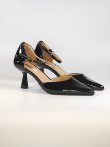dalzoppo.it - SCARPA DÉCOLLETÉ CON CINTURINO IN VERNICE NERA CON TACCO 7 CM PER DONNA A9-09