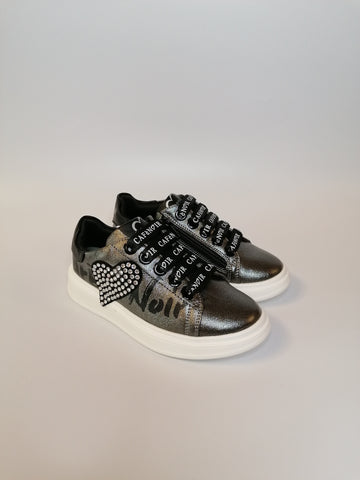 CAFE' NOIR - SNEAKERS ANTRACITE CON CUORE C1400