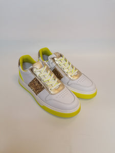 NERO GIARDINI - SNEAKERS DONNA BIANCA E GIALLO FLUO E232243